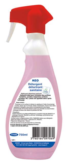 Image de KEO DETERGENT DETARTRANT SANITAIRE ECOLABEL FLACON DE 750 ml