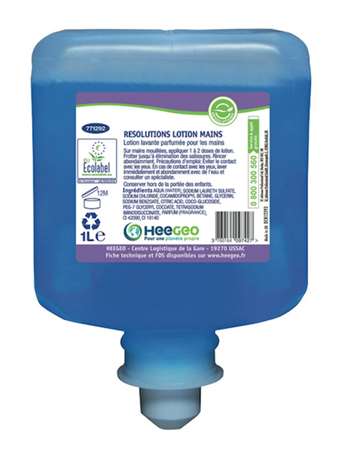 Image de LOTION SAVON MAIN LIQUIDE ECOLABEL NOVAS 800 CARTOUCHE DE 1L