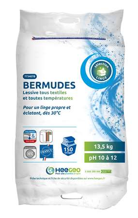Image de BERMUDES LESSIVE TOUS TEXTILES TOUTES TEMP. SAC DE 13.5kg