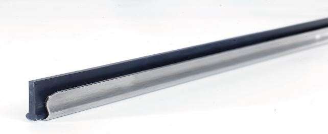 Image de REGLETTE VITRE COMPLETE 45cm INOX (BARRETTE+CAOUTCHOUC DUR)