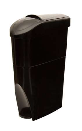 Image de POUBELLE PLASTIQUE A PEDALE 22L HYGIENE FEMININE SERENA NOIR