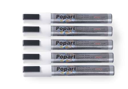 POCHETTE DE 5 FEUTRES CRAIE BLANCS POINTES BISEAUTEES