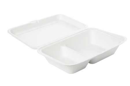 Image de COFFRET REPAS 2cpts 241/163/65mm BAGASSE BLANC  COLIS DE 250