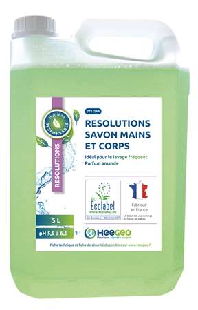 RESOLUTIONS SAVON MAINS&CORPS ECOLABEL        BIDON DE 5L