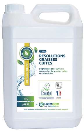 Image de RESOLUTIONS DEGRAISSANT GRAISSES CUITES ECOLABEL BIDON DE 5L