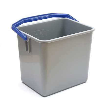 Image de SEAU 6L POLYPROPYLENE GRIS AVEC ANSE BLEUE ERGONOMIQUE