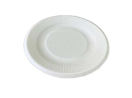 ASSIETTE FIBRE VEGETALE RONDE Ø15cm H15mm  SACHET DE 50