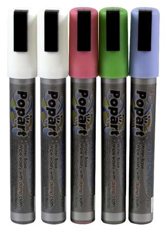 POCHETTE DE 5 FEUTRES CRAIE POINTE BISAUTEE 6mm