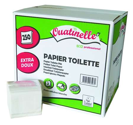 Image de PAPIER TOILETTE 2p PAQUET ECOLABEL 250 fts COLIS 36