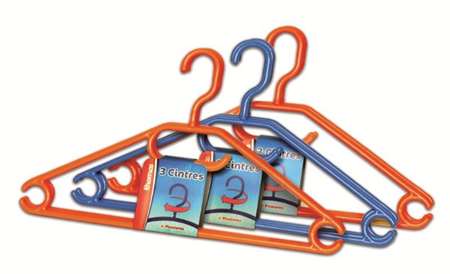 Image de LOT DE 3 CINTRES 44cm PLASTIQUE CROCHET TOURNANT