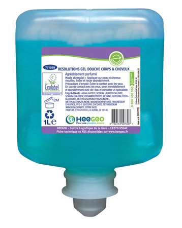 GEL DOUCHE CORPS & CHEVEUX  CARTOUCHE DE 1L