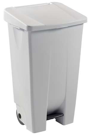 Image de POUBELLE 120L PLASTIQUE A PEDALE MOBILY BLANCHE COUV BLANC