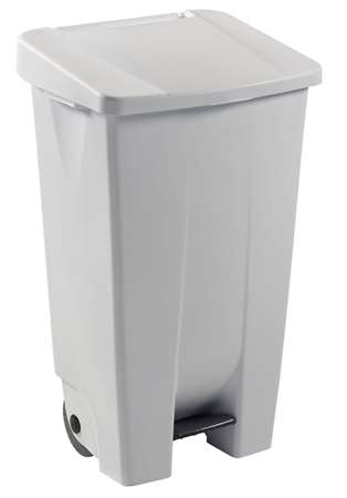Image de POUBELLE 120L PLASTIQUE A PEDALE MOBILY BLANCHE COUV BLANC