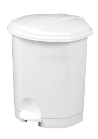 Image de POUBELLE A PEDALE 5L PLASTIQUE BLANCHE PRIMA
