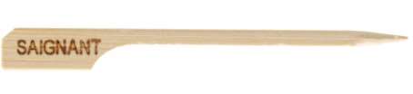Image de PIQUE STEAK 'SAIGNANT' BAMBOU 9CM PAQUET DE 100