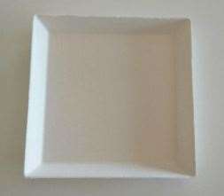 ASSIETTE PULPE CARREE 160/160/16mm QUARTZ x200
