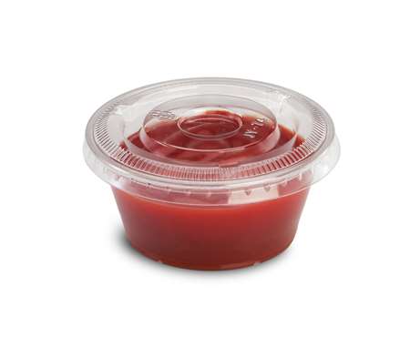 Image de POT A SAUCE 100cc EVASE APET Ø74 H35 CRISTAL SACHET DE 100