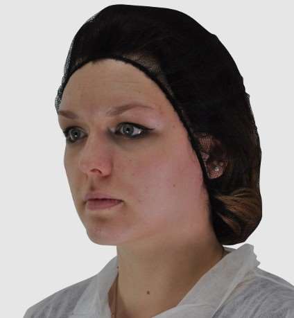 FILET A CHEVEUX EN RESILLE NYLON NOIR       PAQUET DE 100
