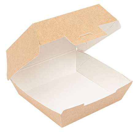 BOITE BURGER CARTON KRAFT BRUN 14/12.5/6cm   PAQUET DE 50