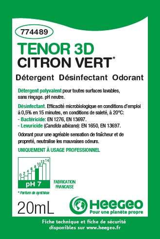 Image de TENOR 3D CITRON VERT DOSES DE 20ML COLIS DE 250