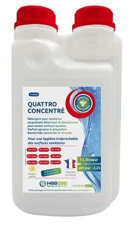 Image de QUATTRO DETERGENT SANITAIRE CONCENTRE FLACON DOSEUR 1L