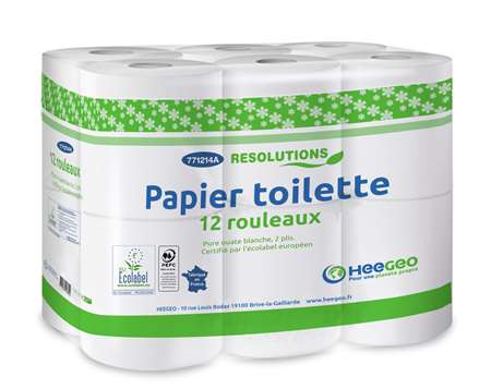 Image de PAPIER TOILETTE 2p ROULEAU 180fts RESOLUTIONS ECOLABEL x96