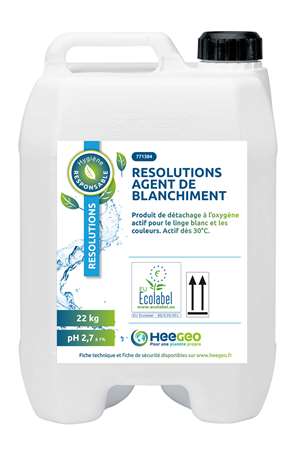 Image de RESOLUTIONS AGENT DE BLANCHIMENT LINGE ECOLABEL 22KG