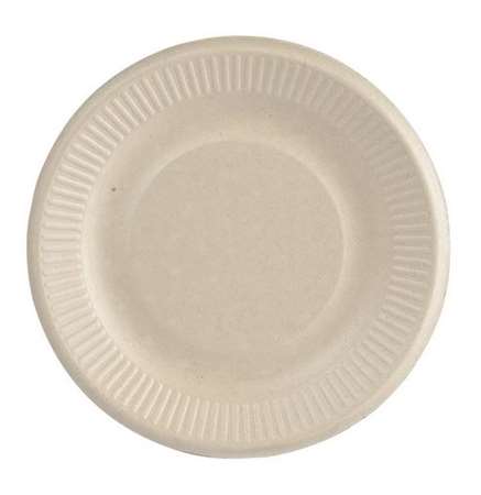 ASSIETTE BAGASSE RONDE Ø150mm  MARRON   SACHET DE 50