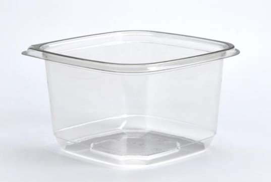 SALADIER CARRE 600ml 12/12cm TRANSP FERMETURE SECU  x1000