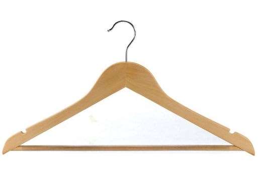 Image de LOT DE 50 CINTRES SIMPLES EN BOIS 24.5cm