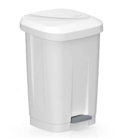 Image de POUBELLE A PEDALE 50L PLASTIQUE BLANCHE ATLAX
