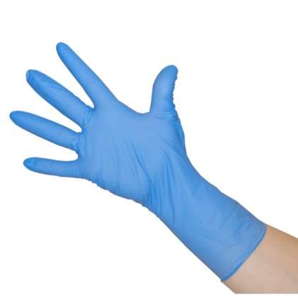 Image de GANT NITRILE BLEU N/POUDRE MANCHETTE LONGUE M x100