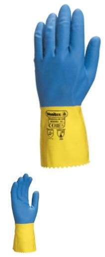 Image de GANT MENAGE DUOCOLOR bleu/jaune 8 1/2