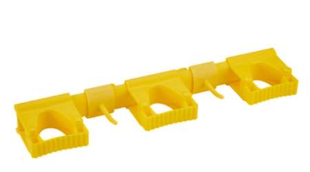 Image de SUPPORT MURAL 3 BALAIS+2 CROCHETS POLYPRO 395mm   JAUNE