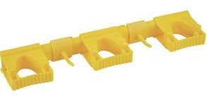 Image de SUPPORT MURAL 3 BALAIS+2 CROCHETS POLYPRO 395mm JAUNE