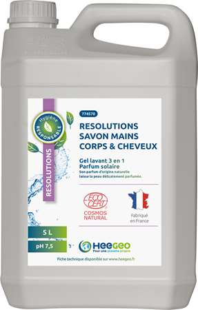 Image de RESOLUTIONS MAINS CORPS & CHEVEUX 5L ECOCERT COSMOS NATURAL