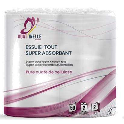 Image de ESSUIE-TOUT 2p BLANC ROULEAU DE 50ts COLIS DE 40