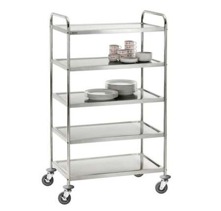 Image de CHARIOT DE SERVICE INOX 6 PLATEAUX 920/600mm Ht 1 540mm