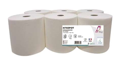 Image de ESSUIE-MAINS ROULEAUX 2P BLANC ECOLABEL AUTOCUT 140m x6