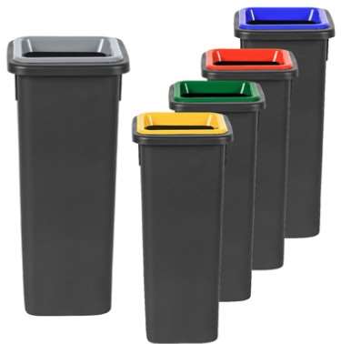 Image de POUBELLE FIT 20L NOIRE + INSERT BLEU - ECOGREEN