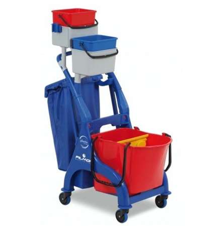 Image de CHARIOT VEGA 303 AVEC SEAU BI-BAC 2x14L+2 SEAUX 4L S/ PRESSE