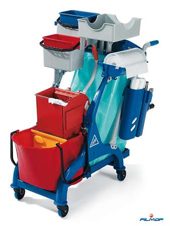 Image de CHARIOT ARKA 15 AVEC SEAU BI-BACS 2x14L+PRESSE A PLAT