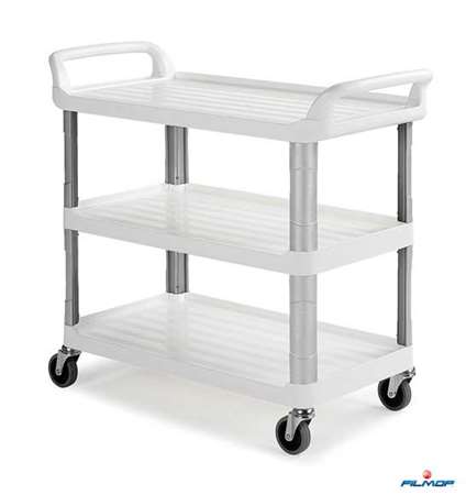 Image de CHARIOT DE SERVICE SILVER BLC 3 PLATEAUX POLYPRO 111/50/98mm