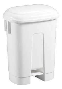 Image de POUBELLE A PEDALE 60L PLASTIQUE SIRIUS BLANCHE COUV BLANC