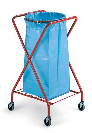 Image de CHARIOT PORTE SAC 110/130L PLIABLE EPOXY ROUGE ROUES Ø80mm