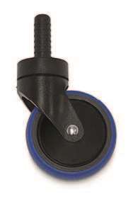 Image de ROULETTE PLASTIQUE Ø80mm AVEC TIGE POUR CHARIOT FRED