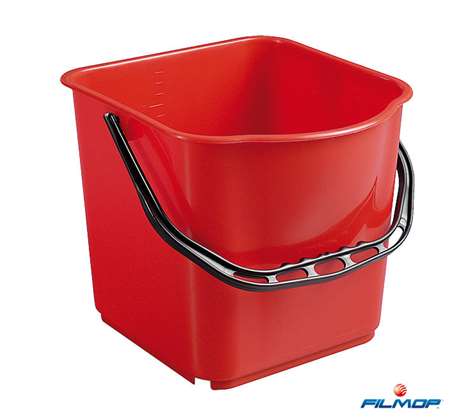 Image de SEAU 15L PLASTIQUE GRADUE ROUGE ANSE PLASTIQUE