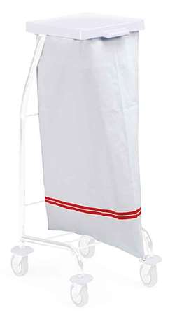 Image de SAC A LINGE 70L TOILE POLYESTER 54/101cm BLANC BANDES ROUGES