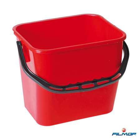 Image de SEAU 12L PLASTIQUE GRADUE ROUGE ANSE PLASTIQUE