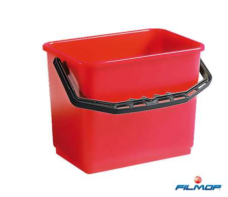 Image de SEAU 6L PLASTIQUE GRADUE ROUGE ANSE PLASTIQUE